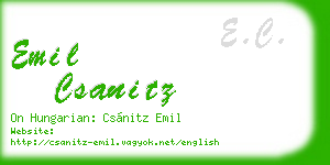 emil csanitz business card