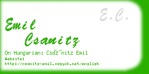 emil csanitz business card